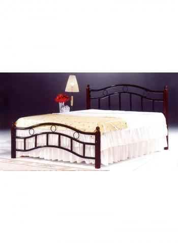 Steel Bed With Medical Mattress Brown 190x20x150centimeter