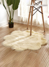 Flower Shaped Soft Rug Beige 160x230centimeter