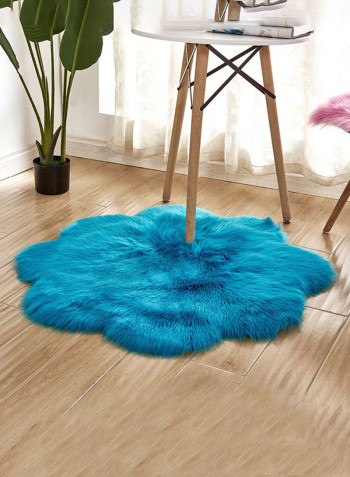 Flower Shaped Soft Rug Blue 160x230centimeter