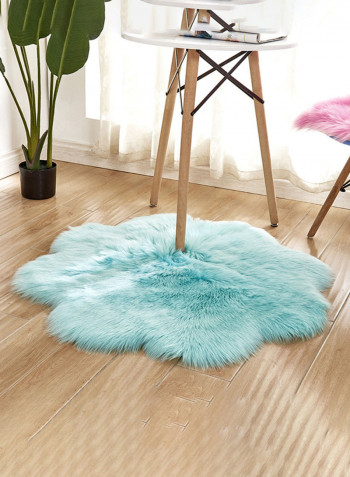 Flower Shaped Soft Rug Blue 160x230centimeter