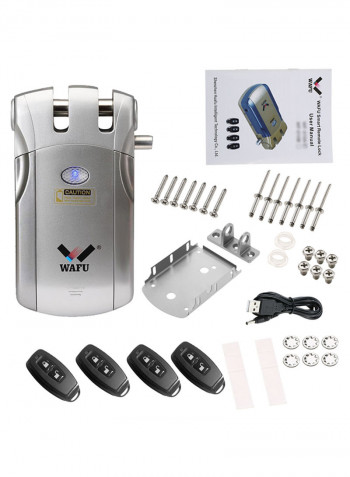 HF-018W WiFi Smart Electronic Smart Door Lock With 4 Remote Controllers Silver