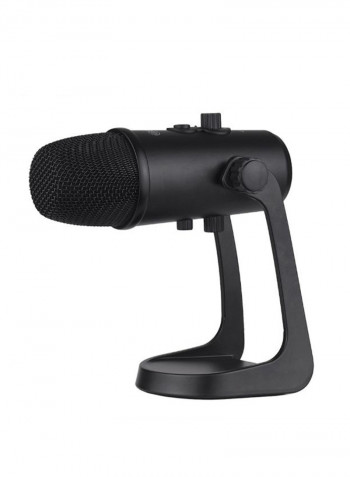 Professional Desktop USB Computer Condenser Microphone With Stand DD2914 Black