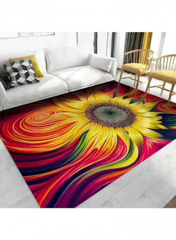 1 Piece Rug Anti-Skidding Sun Flower Print Soft Living Room Bedroom Floor Mat multicolour 140*200(W*L)cmcm
