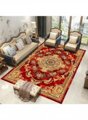 1-Piece Classic European Style Vintage Kitchen Floor Rug Red/Gold/Grey 140x200cm