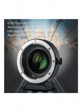 Lens Mount Adapter Ring For Canon EF Series Lens To EOS EF-M Mirrorless Camera Black/Silver