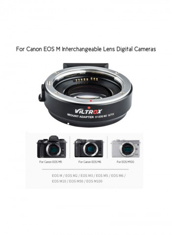Lens Mount Adapter Ring For Canon EF Series Lens To EOS EF-M Mirrorless Camera Black/Silver