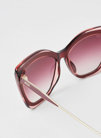 Women's Full Rim Acetate Butterfly Sunglasses - Lens Size: 55 mm