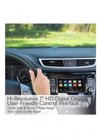 Double-Din Car Stereo Receiver With Bluetooth