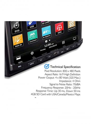 Double-Din Car Stereo Receiver With Bluetooth