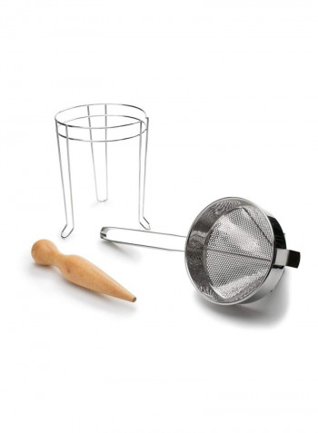 3-Piece Chinois Set Silver/Beige 8x8x15.8inch