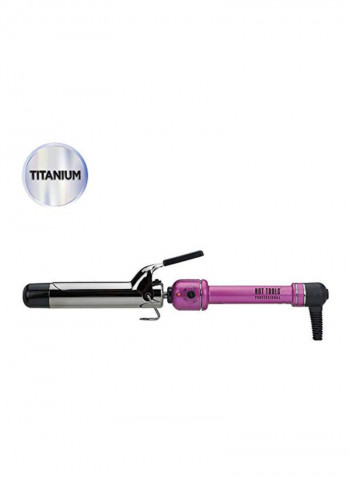 Salon Curling Iron Pink/Silver 1.25inch