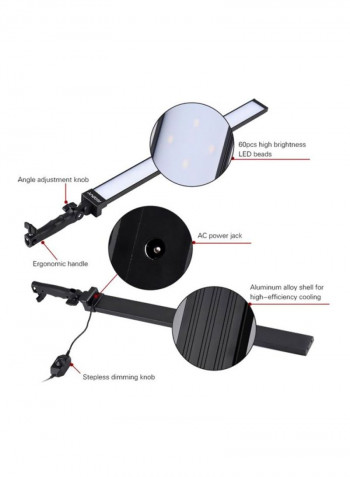 Photography Studio LED Lighting Kit 83x18x16cm Black