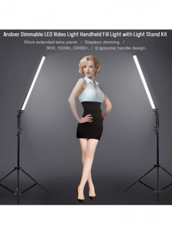 Photography Studio LED Lighting Kit 83x18x16cm Black