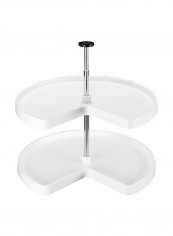 2-Tier Revolving Corner Shelf White/Silver 24inch reviews 2-Tier Revolving Corner Shelf White/Silver 24inch