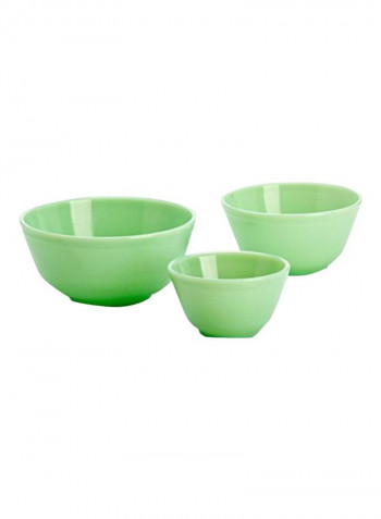 3-Piece Glass Mixing Bowl Set Green