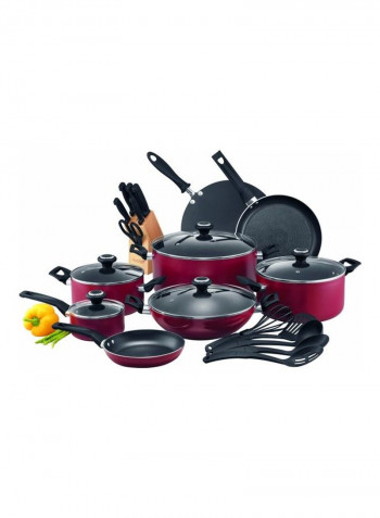 25-Piece Non Stick Cookware Set Multicolour 12X10X10cm