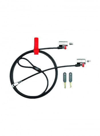 ClickSafe Laptop Cable Lock Set Black/Red/Silver
