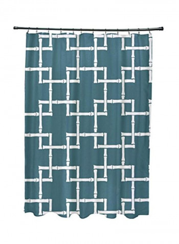 Geometric Printed Shower Curtain Blue/White 0.3x71x74inch