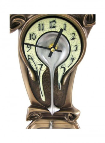 High Melting Bronze Table Clock Brown/Silver 11x6.25x4inch