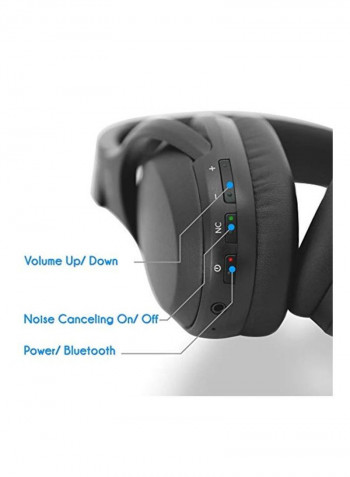 Bluetooth Over-Ear Headphones With Mic Black/Grey
