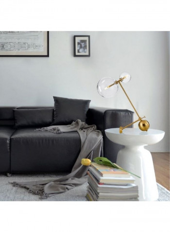 Double Glass Balls Table Lamp Golden/Clear