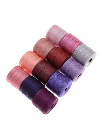 12-Piece Beading Cord Spool Pink/Blue/White