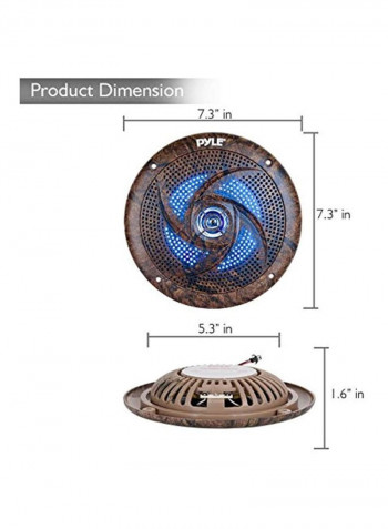 Waterproof Rated Marine Slim Speaker B07BS8PB3S Brown/Black