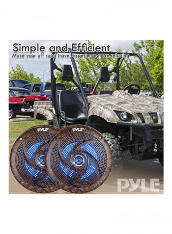 Waterproof Rated Marine Slim Speaker B07BS8PB3S Brown/Black