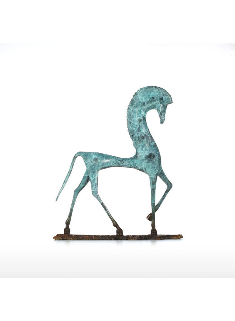 Metal Decoration Horse Sculpture Light blue 40 x 20 x 30cm