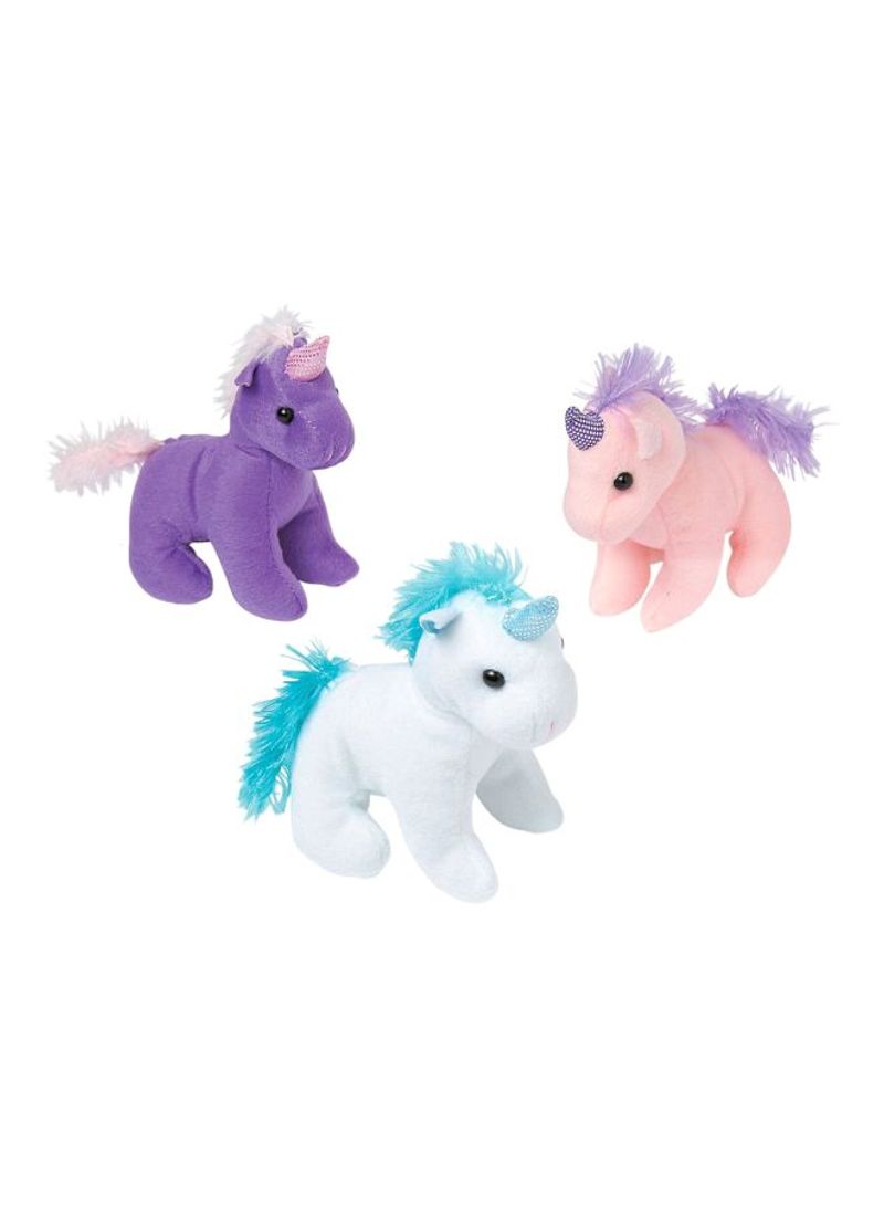 3-Piece Unicorn Stuffed Animal Toy 6inch
