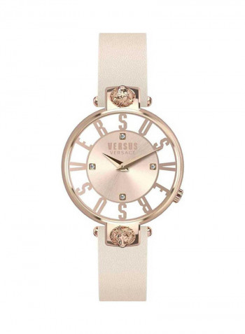 Women's Leather Analog Wrist Watch
