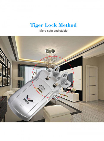 HF-010W WiFi Smart Door Lock Tuya Security With 4 Remote Keys Silver