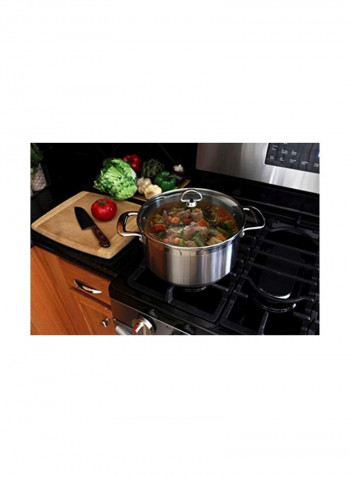 2-Piece Induction Casserole Silver/Clear 25.4x12.7x25.4centimeter