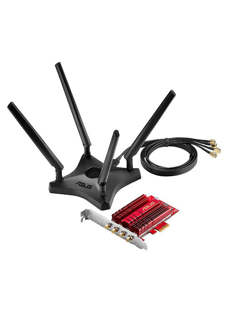 802.11AC Wireless PCIe Adapter Black/Red/Silver