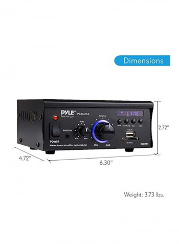Home Audio Power Amplifier System PCAU25A Black