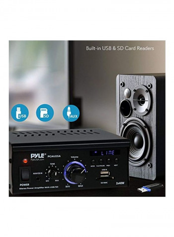 Home Audio Power Amplifier System PCAU25A Black