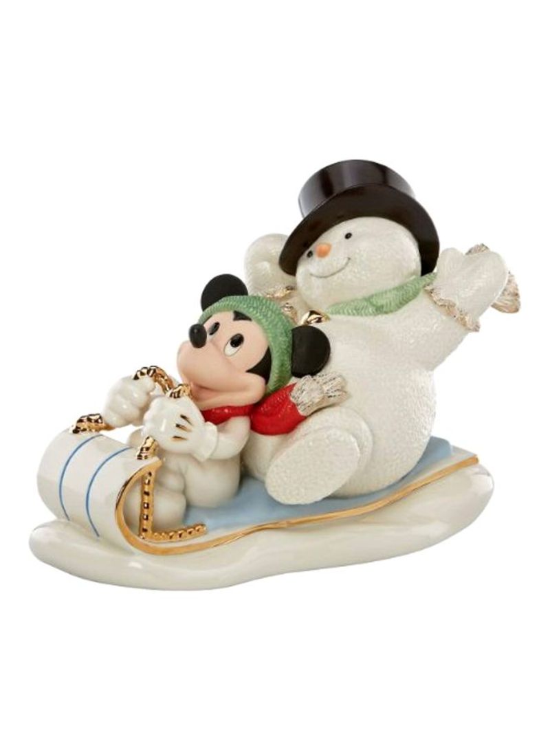 Snowy Day With Mickey Figurine White/Red/Black 5.75inch