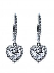 925 Sterling Silver Rhodium Plated Cubic Zirconia Studded Earrings