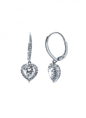 925 Sterling Silver Rhodium Plated Cubic Zirconia Studded Earrings