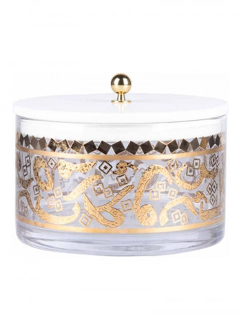 Arabian Nights Decorative Candy Box Clear/Gold 14x12centimeter
