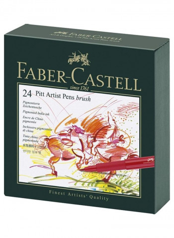 Pack Of 24 Pitt Artist Colour Pens Multicolour