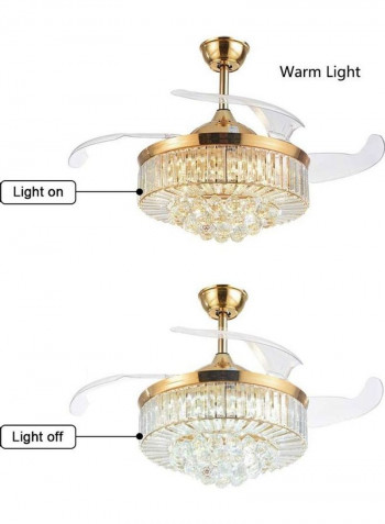 Crystal Ceiling Light With Fan Multicolour