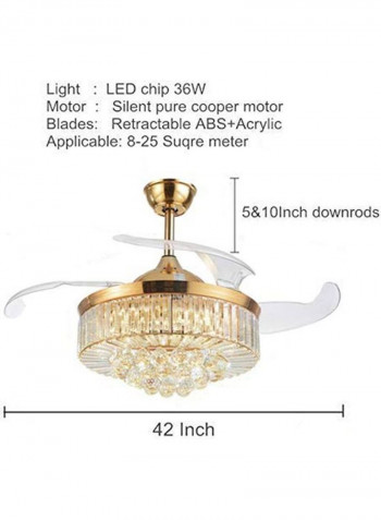 Crystal Ceiling Light With Fan Multicolour