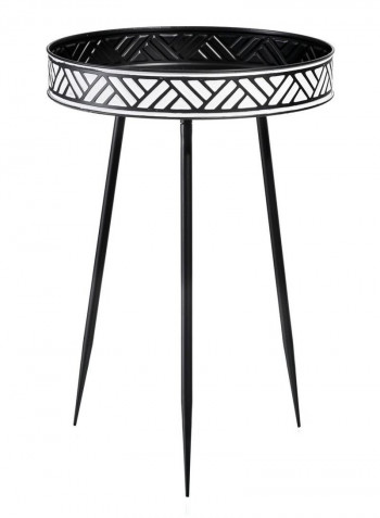 Petit Ethnic Metal Side Table Black