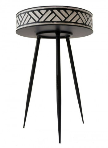Petit Ethnic Metal Side Table Black