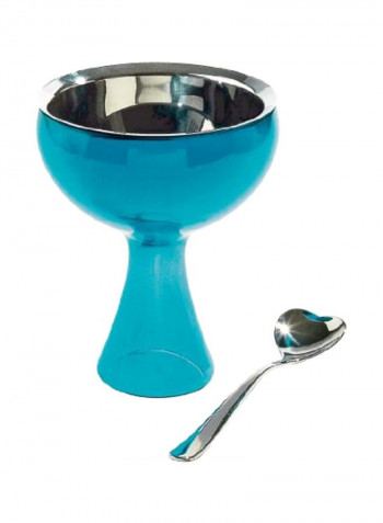 Big Love Bowl With Spoon Blue 4.2x0x9.18inch