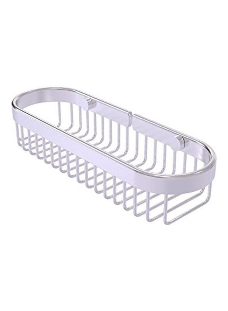 Oval Toiletry Wire Shower Basket Satin Chrome 87.12inch