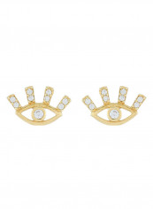 18 Karat Gold Evil Eye Sapphire Studs