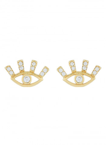 18 Karat Gold Evil Eye Sapphire Studs