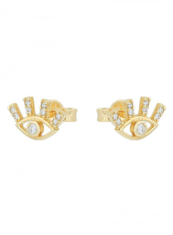 18 Karat Gold Evil Eye Sapphire Studs